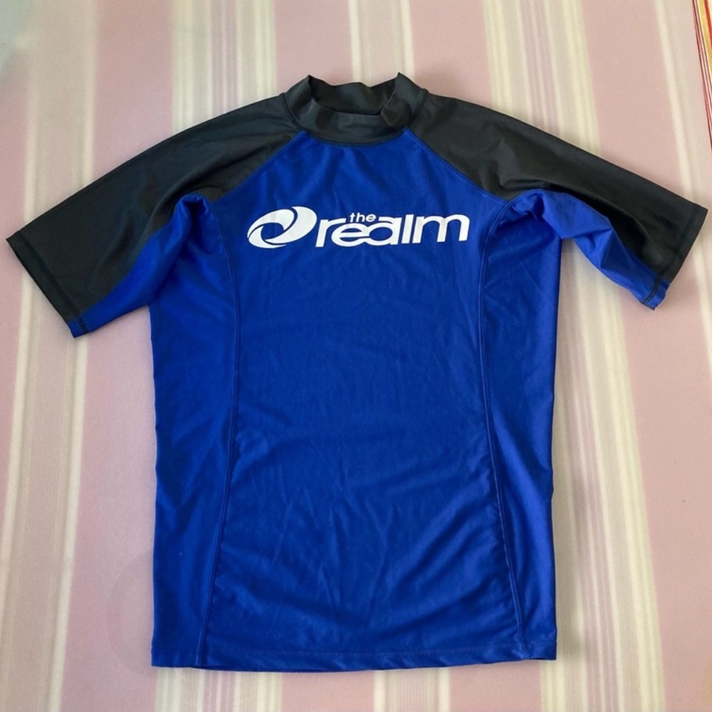 Mens Rash Guard Swim Shirt LARGE SPF 50+ Sun Protection The Realm Hawaii